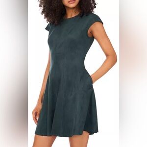 NWOT Vince Camuto Women's Faux-Suede Cap Sleeves Mini Dress Gorgeous Feminine
